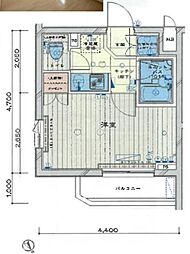 ルーブル喜多見 1Kの間取図画像