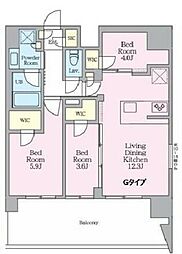 クレストコート東陽町 3LDKの間取図画像
