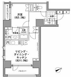 パークハビオ八丁堀 1LDKの間取図画像