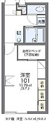 レオパレス一本杉 1Kの間取図画像