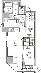 アジールコート王子 903 9階2LDKの間取り