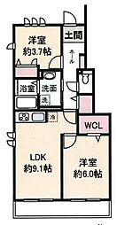 Ｃｏｎｔｒａｉｌ3 1階2LDKの間取り