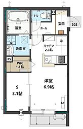メゾン大栄 1SKの間取図画像