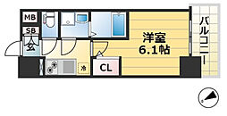 エスリード神戸兵庫駅マリーナスクエア 1Kの間取図画像