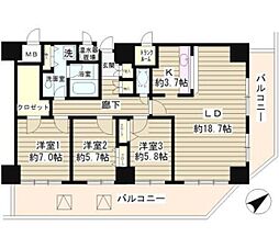 トレステージ目黒 3LDKの間取図画像