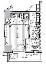 プレミアムキューブ代々木上原 3階ワンルームの間取り