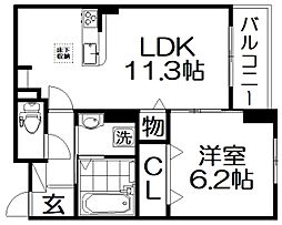 シエル・エトワール 1LDKの間取図画像