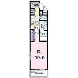 JR横浜線 矢部駅 徒歩10分の賃貸アパート 2階1Kの間取り