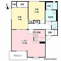 サンクチュアリー久留米III C0201 ｜ 福岡県久留米市小森野５丁目3-26（賃貸アパート2LDK・2階・58.82㎡） その2