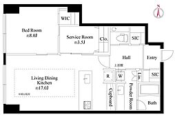 ラ・トゥール飯田橋 12階1SLDKの間取り