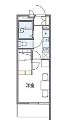 レオパレス浜風 1Kの間取図画像