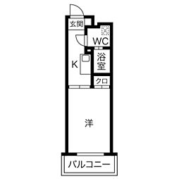 メリー住之江公園 1Kの間取図画像