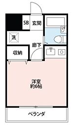 ベルメゾン南浦和 ワンルームの間取図画像