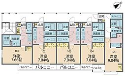 カインドネス矢部 ワンルームの間取図画像