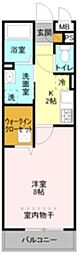 スカイメゾン草加 1階1Kの間取り