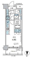 パークアクシス両国馬車通り ワンルームの間取図画像