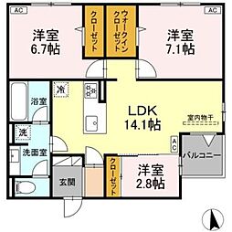 Asset-Court富士見台 3LDKの間取図画像
