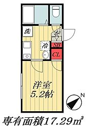 船橋市本郷町アパート 1Kの間取図画像