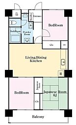 相模原リリエンハイム 8階3LDKの間取り