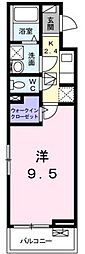 グラツィオーソ 1Kの間取図画像