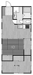 サンコート中里台パート7 2DKの間取図画像