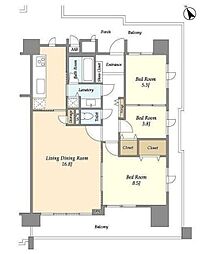 ガーデン文京白山 4階3LDKの間取り