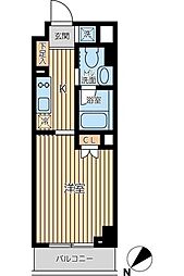 オーキッドレジデンス蔵前2 4階1Kの間取り