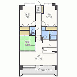 第7高島マンション 3LDKの間取図画像