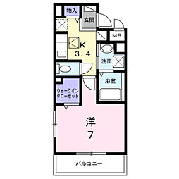 リッシュ 1Kの間取図画像