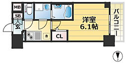 エスリード神戸ラ・コスタ 8階1Kの間取り