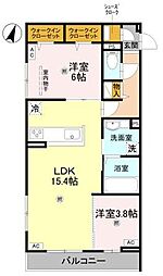 グランヴェールVII 2LDKの間取図画像