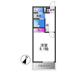 クレイノサクラ 1Kの間取図画像