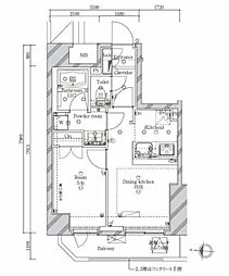 SYFORMEIRIYA 1DKの間取図画像