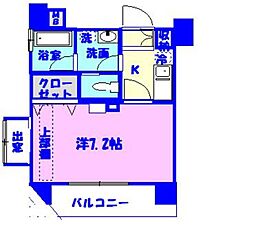 モンテレーヴ 5階1Kの間取り