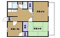 ハイツトクラ 3DKの間取図画像
