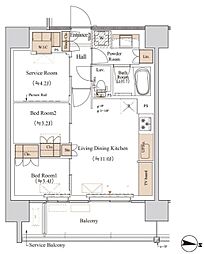 ブランシエスタ木場 2SLDKの間取図画像