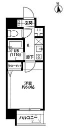 プレール大森EAST 1Kの間取図画像