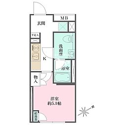 JR京浜東北・根岸線 大井町駅 徒歩6分の賃貸マンション 地下4階1Kの間取り