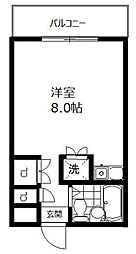 ネバーランド 2階ワンルームの間取り