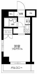 菱和パレス神楽坂 4階1Kの間取り