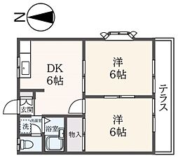 エステートピア加藤 2DKの間取図画像