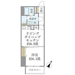 SS.FLAT神楽坂south 5階1LDKの間取り