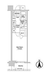 コンフォリア秋葉原イースト 9階1Kの間取り