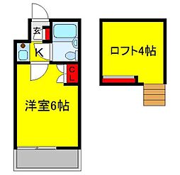 ジュネパレス新検見川第3 1Kの間取図画像
