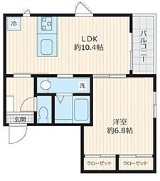 自由が丘ロングフィールド 3階1LDKの間取り