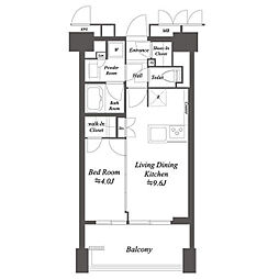 プライマル練馬豊島園 5階1LDKの間取り