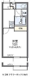ベイラインそが 1Kの間取図画像