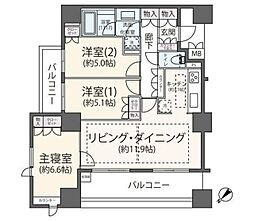 新百合ケ丘パークハウス4番街 3LDKの間取図画像