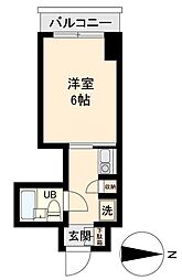 アソルティ東二番丁 ワンルームの間取図画像