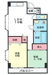 ワコーマンション 2LDKの間取図画像